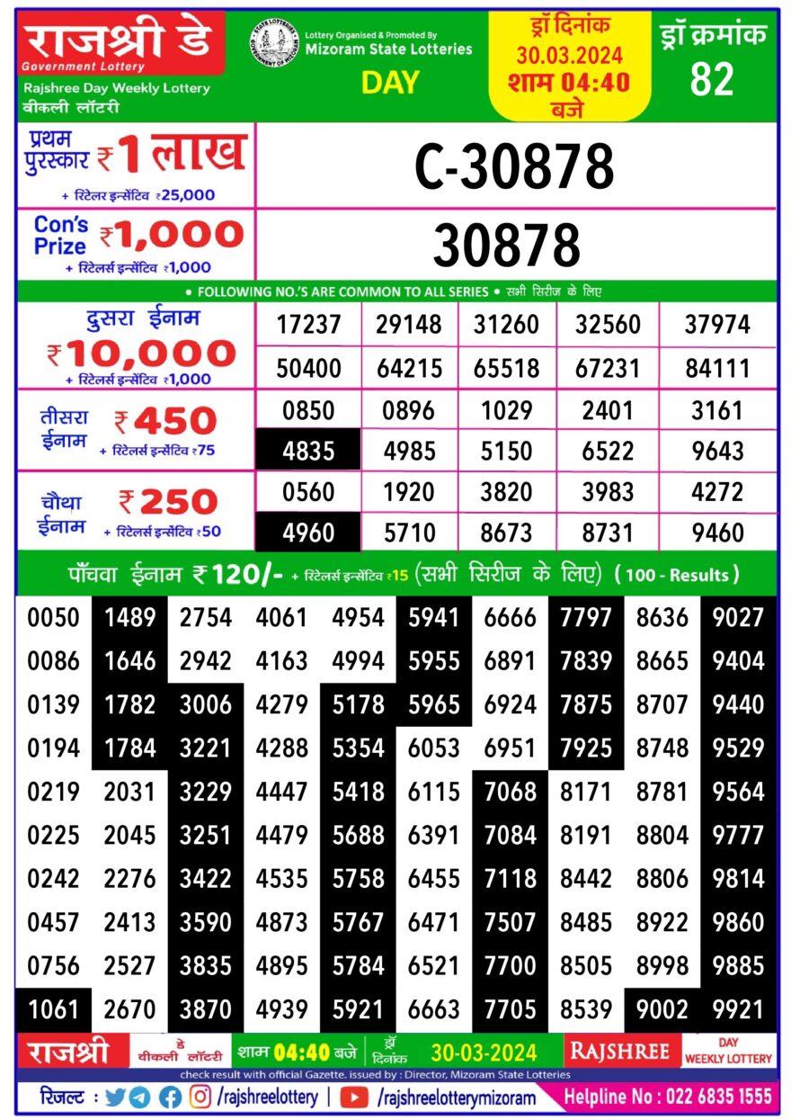 Lottery Result Today March 30, 2024