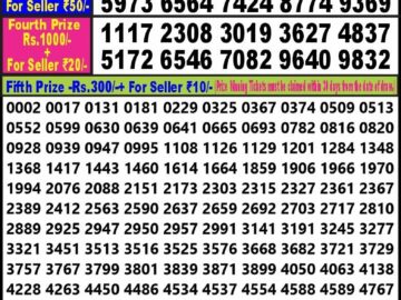 Lottery Result Today March 17, 2024