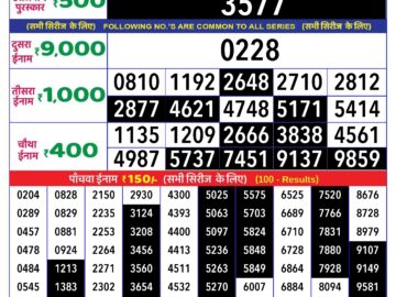 Lottery Result Today April 15, 2024