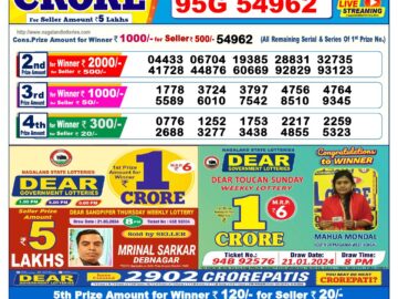 Lottery Result Today April 3, 2024