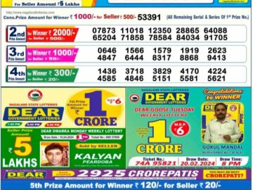 Lottery Result Today April 16, 2024