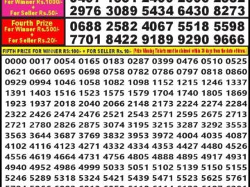 Lottery Result Today April 26, 2024