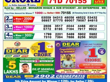 Lottery Result Today April 7, 2024