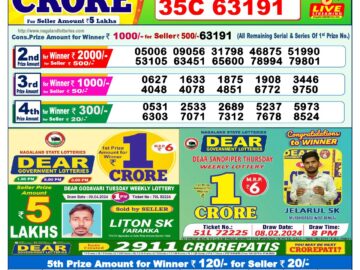 Lottery Result Today April 12, 2024