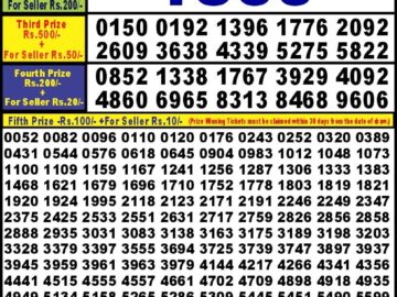 Lottery Result Today April 4, 2024