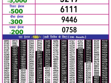 Lottery Result Today April 20, 2024