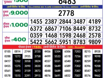 Lottery Result Today April 17, 2024