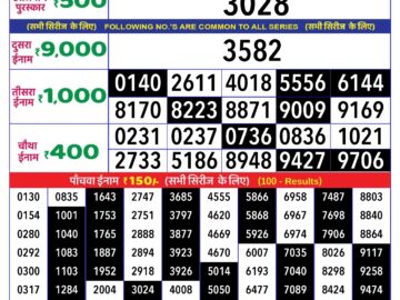 Lottery Result Today April 25, 2024