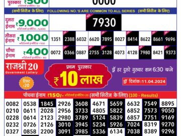 Lottery Result Today April 10, 2024