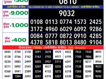 Lottery Result Today April 11, 2024