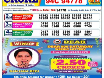 Lottery Result Today May 3, 2024