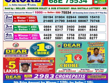 Lottery Result Today May 24, 2024