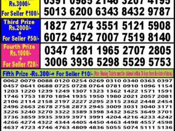 Lottery Result Today May 20, 2024