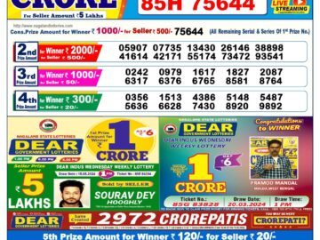 Lottery Result Today May 18, 2024