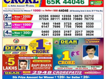 Lottery Result Today May 1, 2024