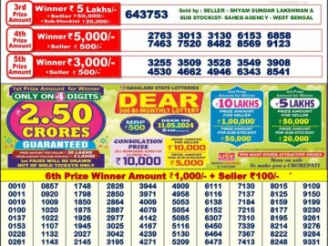 Lottery Result Today May 7, 2024