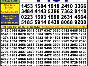 Lottery Result Today May 9, 2024