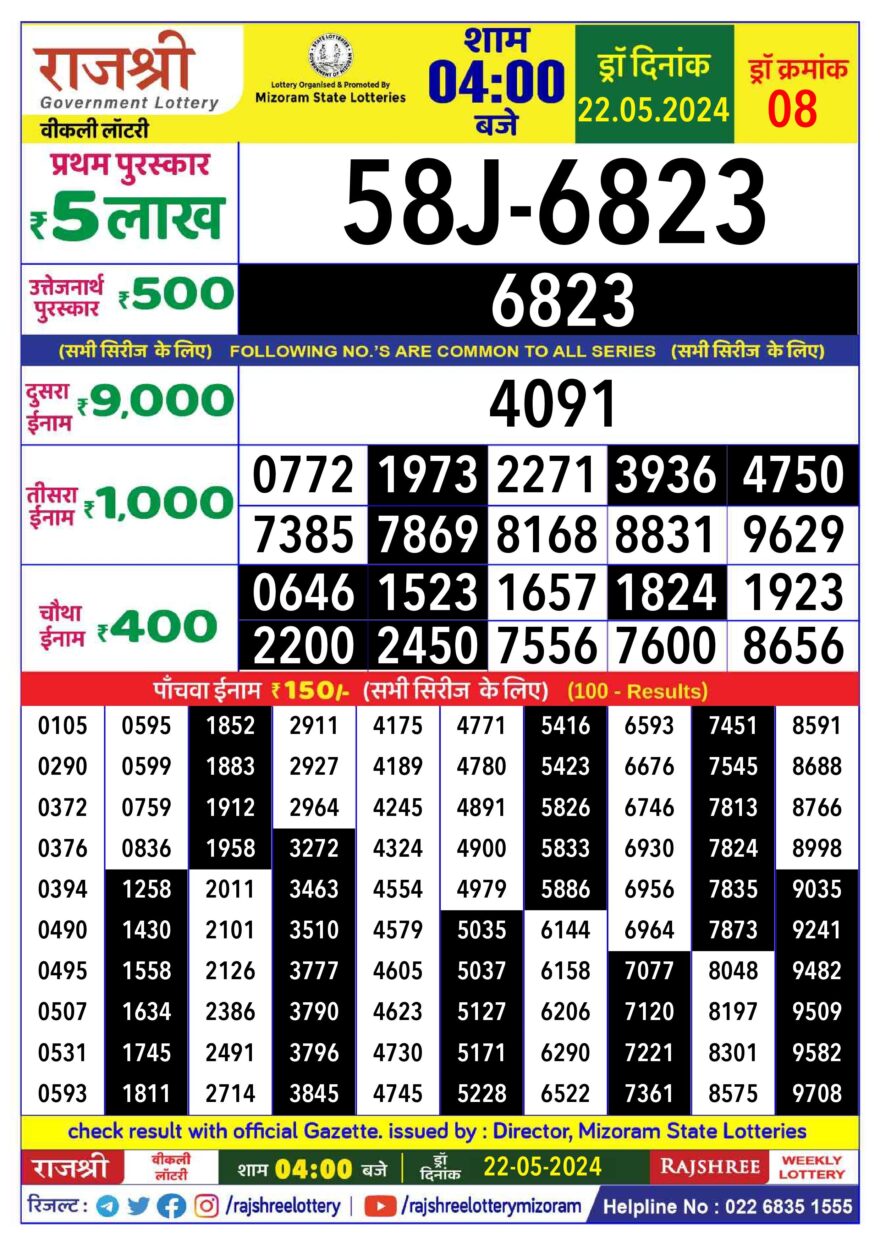 Lottery Result Today May 22, 2024