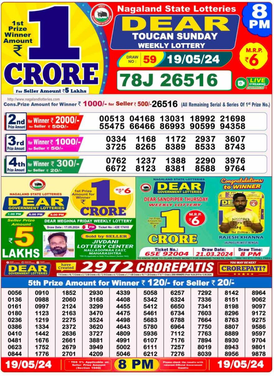 Lottery Result Today May 20, 2024