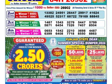 Lottery Result Today June 8, 2024