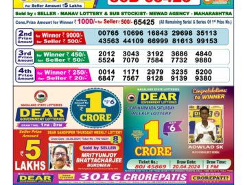 Lottery Result Today June 9, 2024