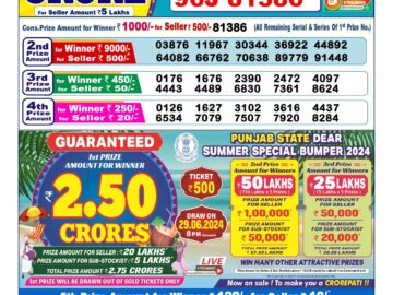 Lottery Result Today June 15, 2024