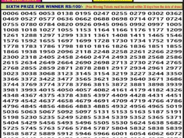 Lottery Result Today June 7, 2024