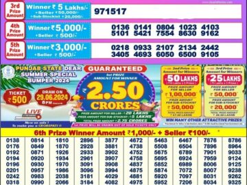 Lottery Result Today June 4, 2024