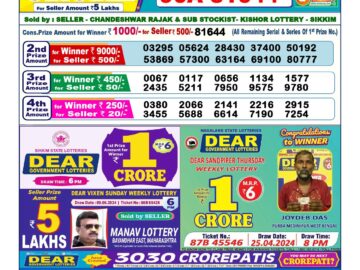 Lottery Result Today June 14, 2024