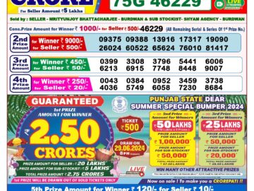 Lottery Result Today June 6, 2024