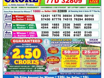 Lottery Result Today June 28, 2024