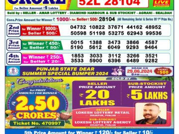 Lottery Result Today June 30, 2024