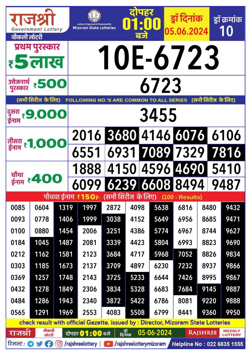 Lottery Result Today June 5, 2024