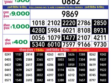 Lottery Result Today June 7, 2024