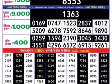 Lottery Result Today June 9, 2024