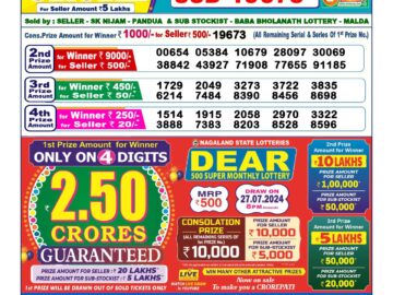 Lottery Result Today July 3, 2024