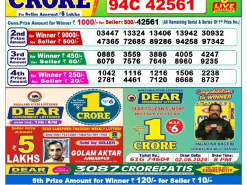 Lottery Result Today July 21, 2024