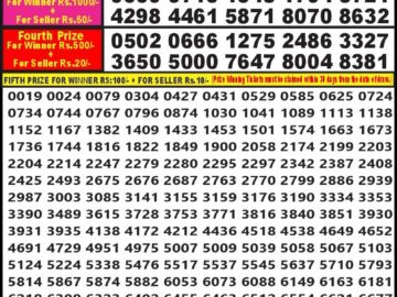 Lottery Result Today July 12, 2024