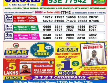 Lottery Result Today July 29, 2024