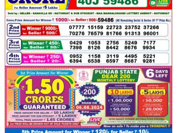 Lottery Result Today July 31, 2024