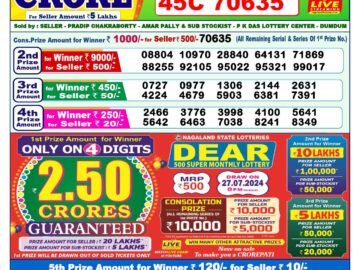 Lottery Result Today July 5, 2024