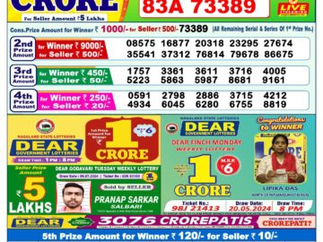 Lottery Result Today July 10, 2024