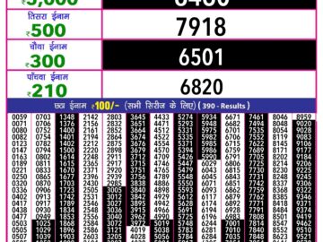 Lottery Result Today July 11, 2024