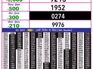 Lottery Result Today July 28, 2024