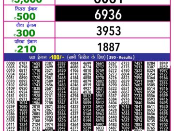 Lottery Result Today July 20, 2024