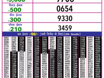 Lottery Result Today July 27, 2024