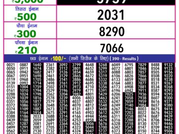 Lottery Result Today July 12, 2024