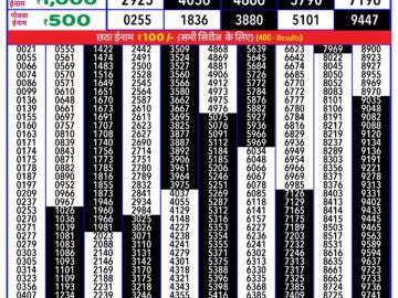 Lottery Result Today July 20, 2024