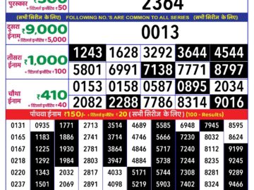 Lottery Result Today July 9, 2024