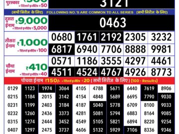 Lottery Result Today July 20, 2024